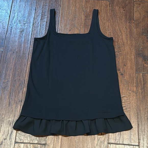 NWT! J. Crew Black Ruffled Sleeveless Tank Top - Picture 5 of 9